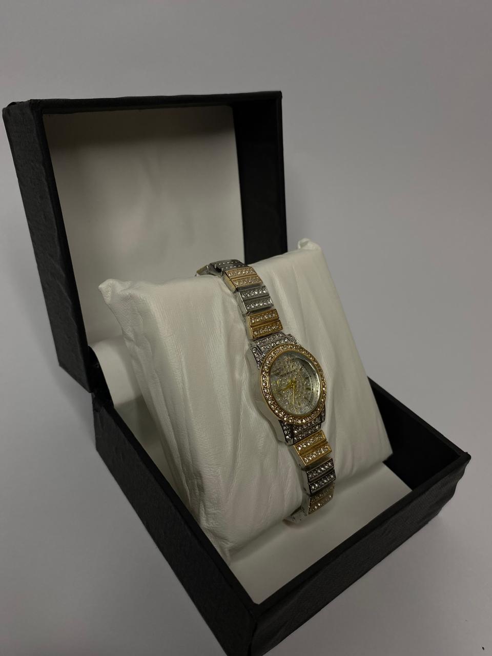 Silver & Gold Rhinestone Watch